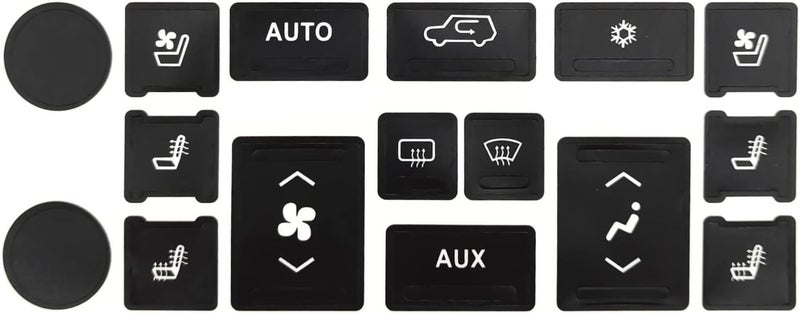 AtticZone AC Radio Button Stickers Dash Repair Decals Compatible with Cadillac Escalade ESV EXT 2007 2008-2014 (AC16) - Image 1